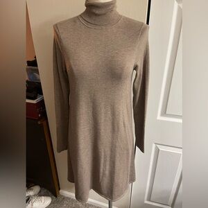 Max Studio - modal blend turtleneck sweater dress - dusty tan - women’s small